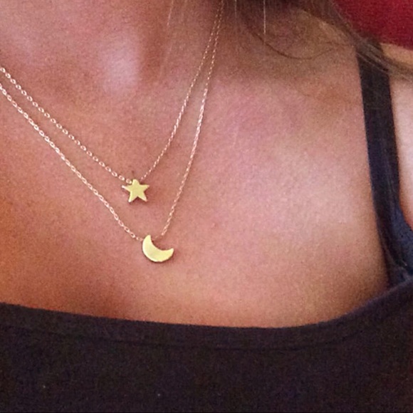 Jewelry - ✨Gold Moon and Star Layered Necklace✨